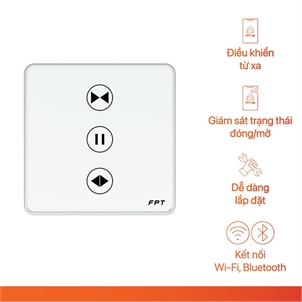 Công tắc cửa cuốn cảm ứng wifi bluetooth FPT - Leto vuông UK, hoạt động được khi mất internet